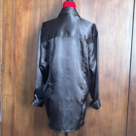Kenneth Cole Black Satin Shirt XXL - Picture 3 of 13